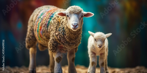 The Smallest Lamb Is Standing With Largest Hyper Realistic Landscape Generative Ai Digital Illustration Part 170423