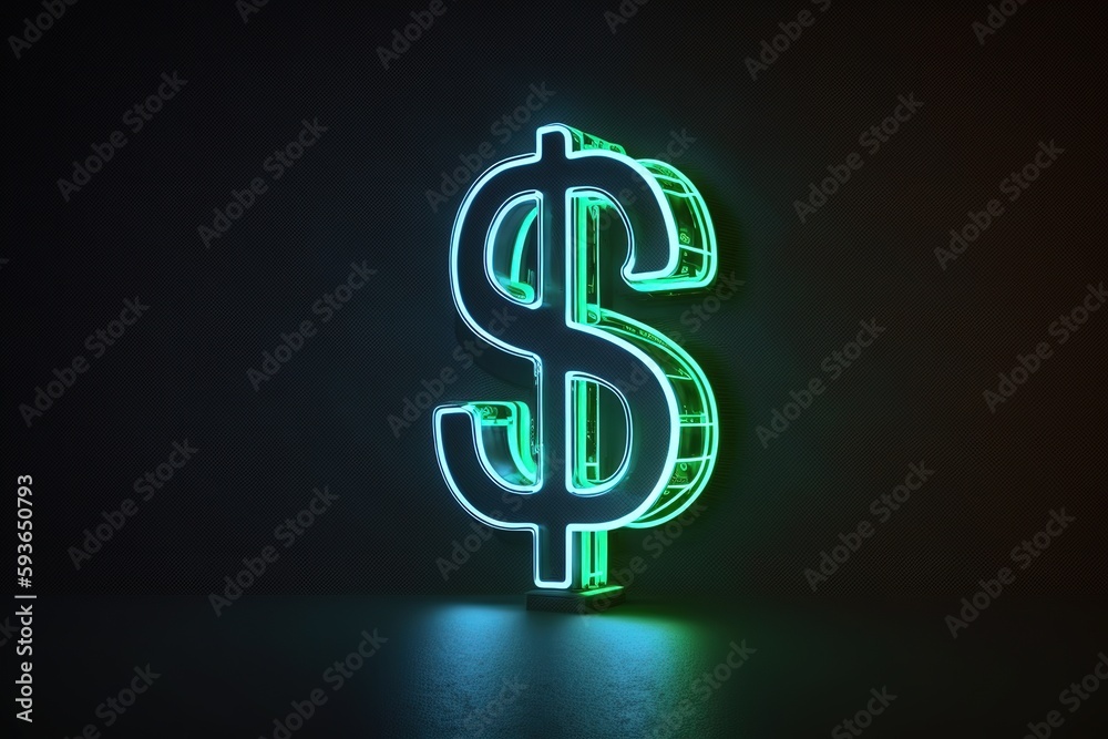 Dollar sign neon backlight. P2P arbitrage, trading Dollar sign neon backlight. P2P arbitrage, trading