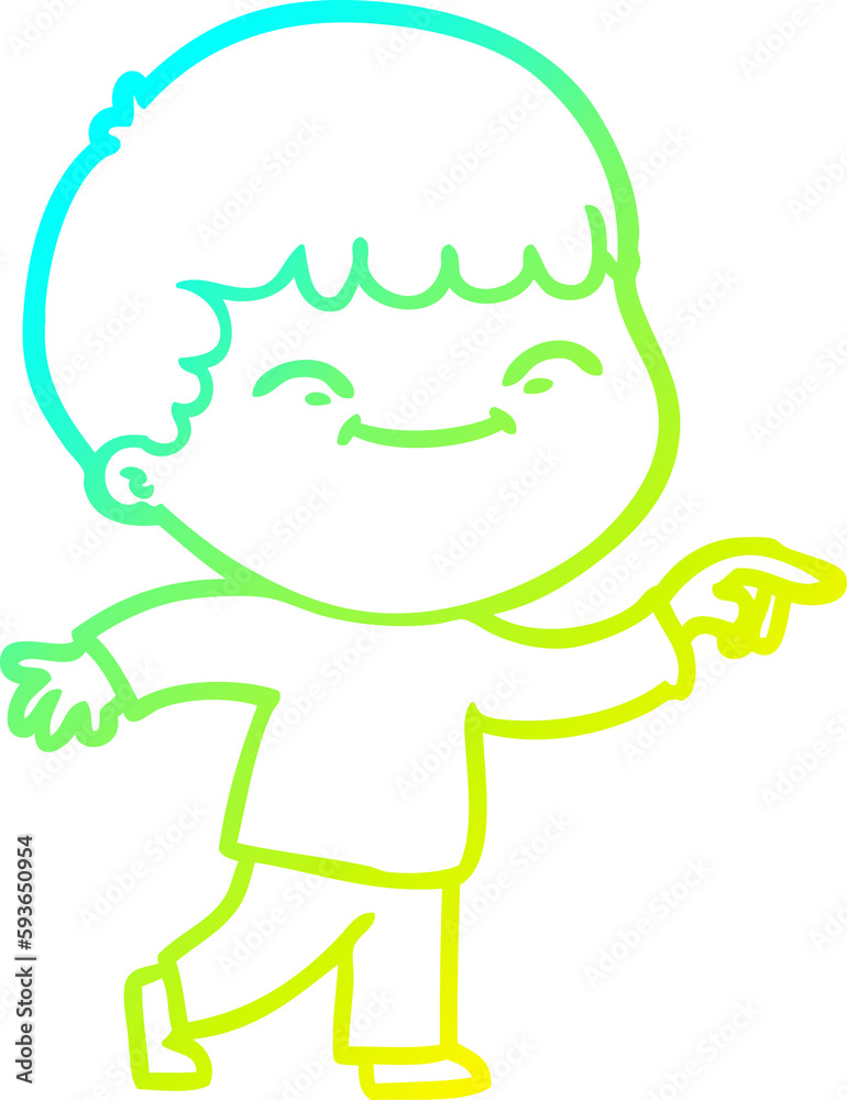cold gradient line drawing cartoon smiling boy cold gradient line drawing cartoon smiling boy