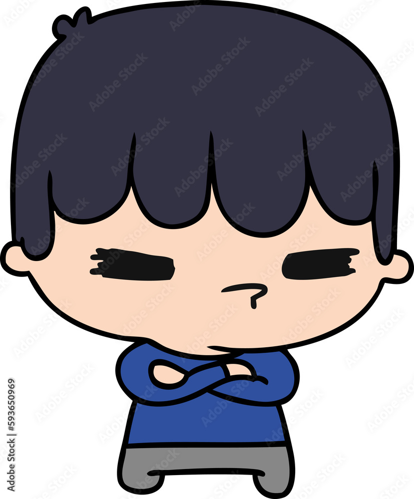 cartoon of a kawaii cute cross boy