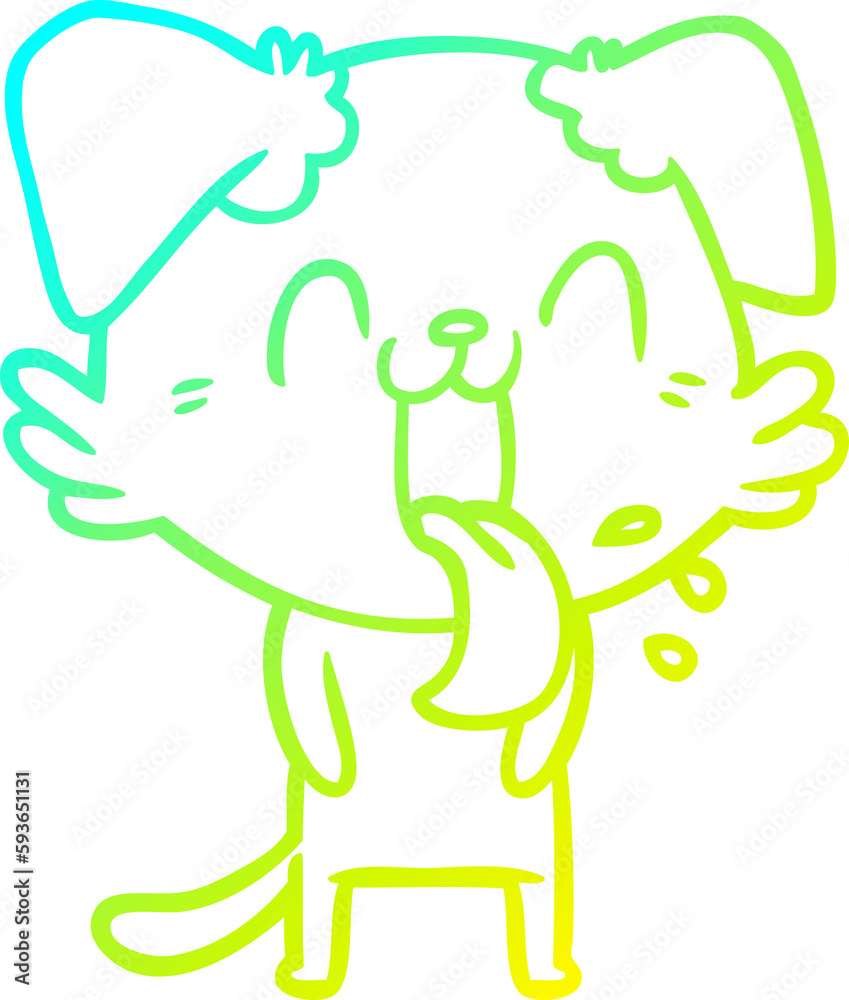 cold gradient line drawing cartoon panting dog cold gradient line drawing cartoon panting dog