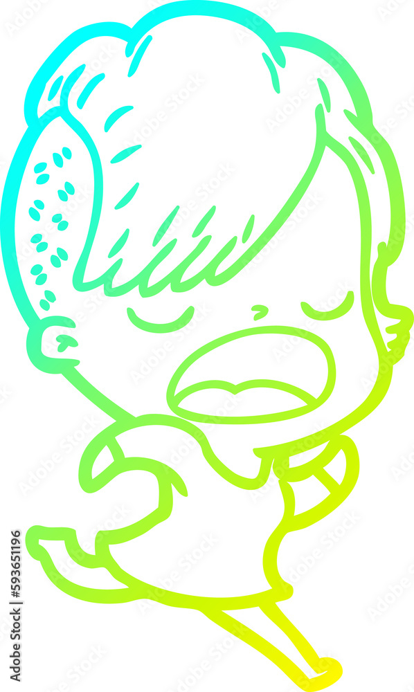 cold gradient line drawing cartoon cool hipster girl talking cold gradient line drawing cartoon cool hipster girl talking
