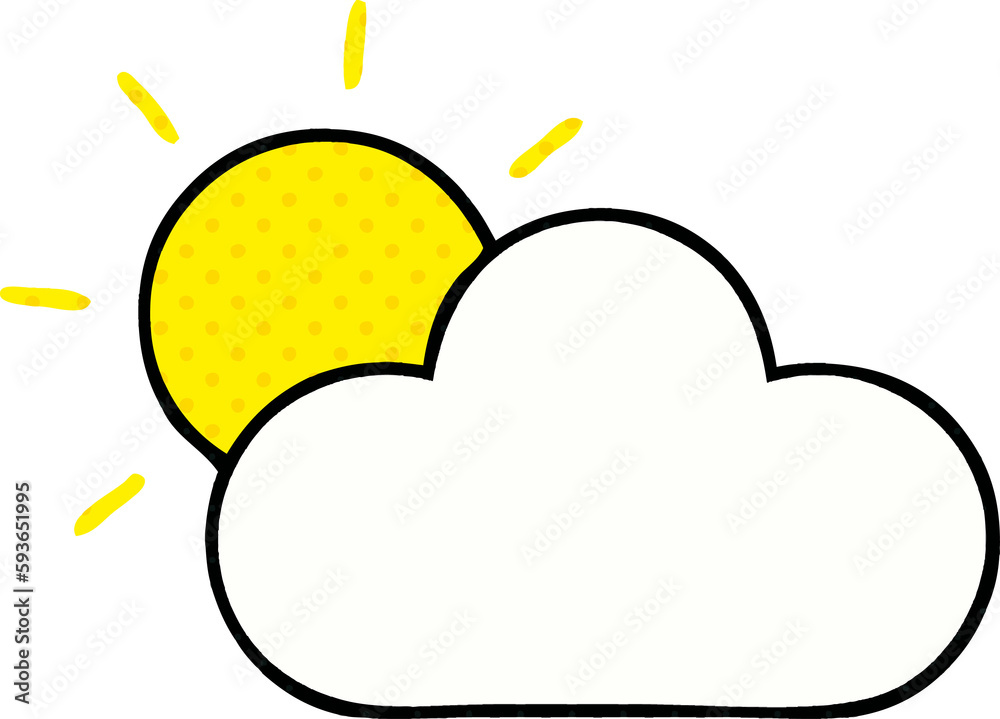 comic book style cartoon sunshine and cloud comic book style cartoon sunshine and cloud