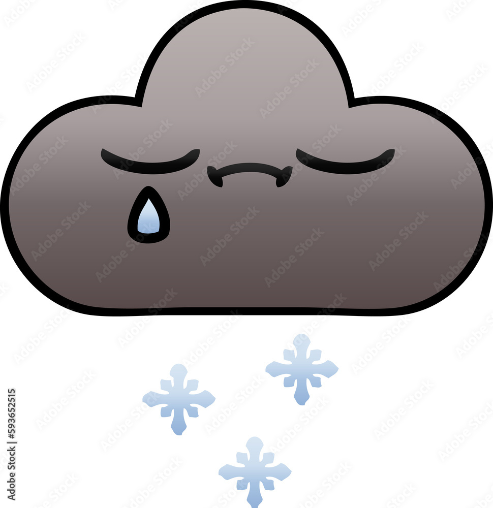 gradient shaded cartoon storm snow cloud gradient shaded cartoon storm snow cloud
