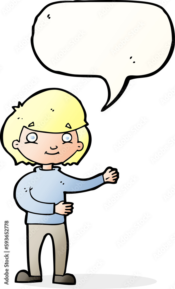 cartoon happy person with speech bubble cartoon happy person with speech bubble