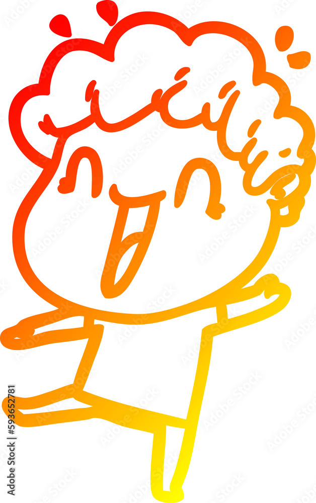 warm gradient line drawing cartoon happy man warm gradient line drawing cartoon happy man