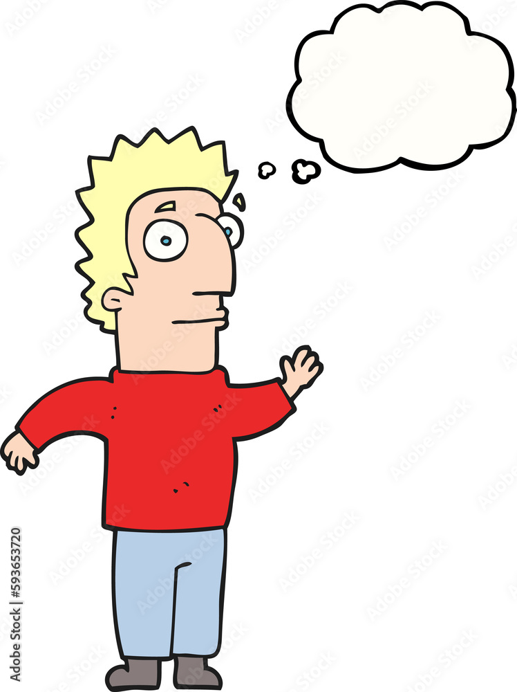 thought bubble cartoon man waving thought bubble cartoon man waving