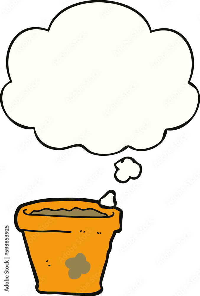 cartoon plant pot and thought bubble cartoon plant pot and thought bubble
