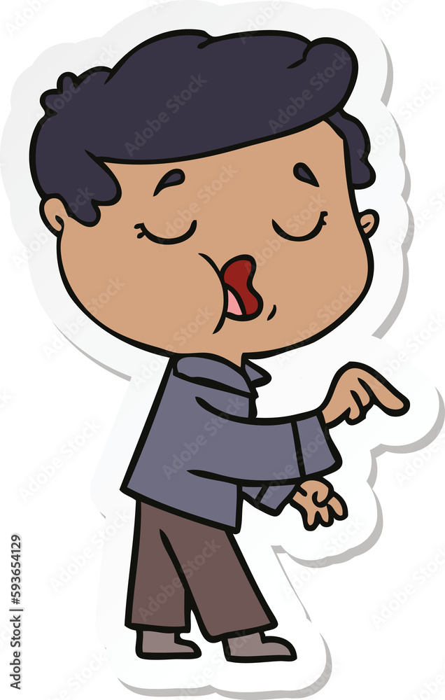 sticker of a cartoon man talking