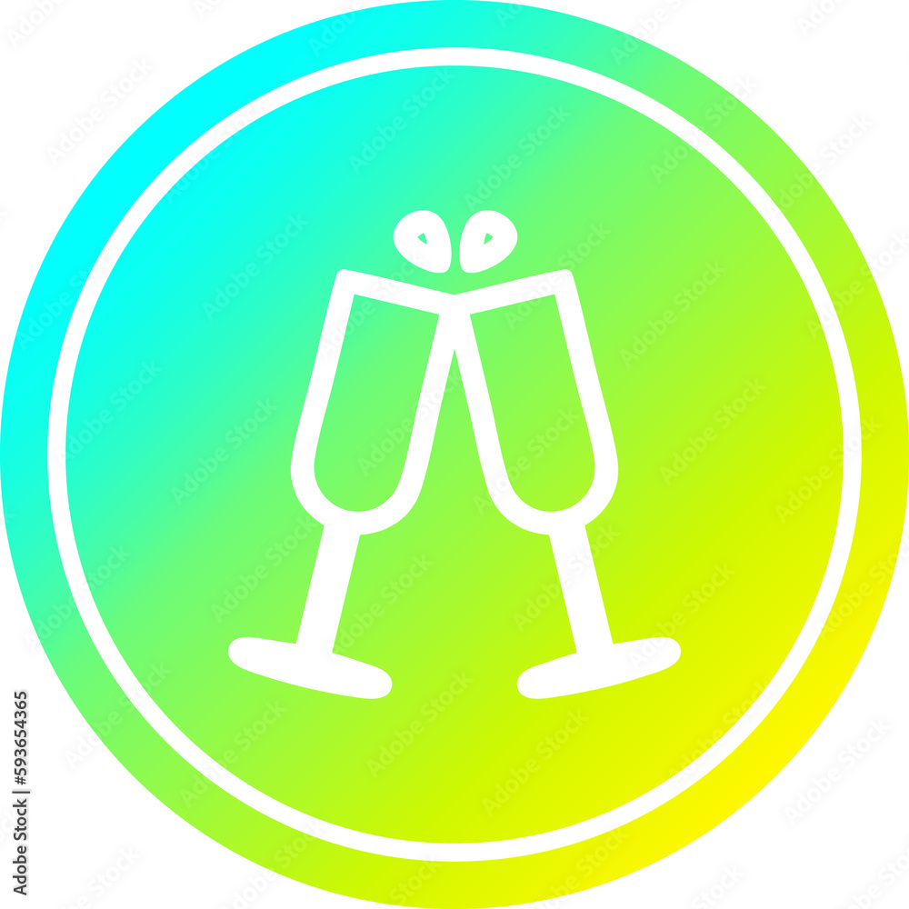 raised glasses circular in cold gradient spectrum raised glasses circular in cold gradient spectrum