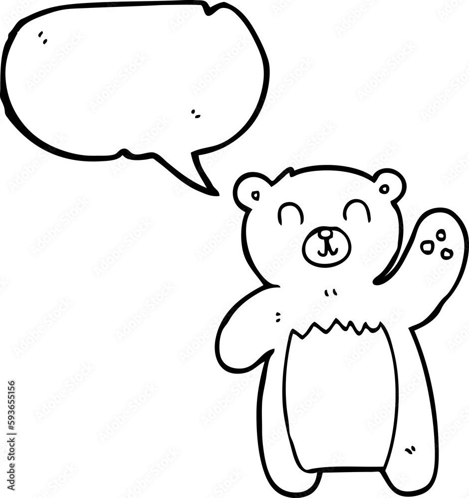 speech bubble cartoon teddy bear