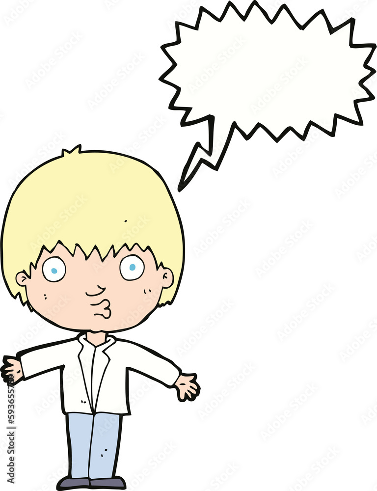 cartoon amazed boy with speech bubble cartoon amazed boy with speech bubble
