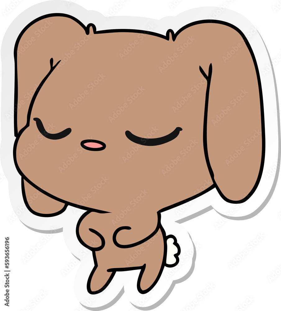 sticker cartoon of cute kawaii bunny