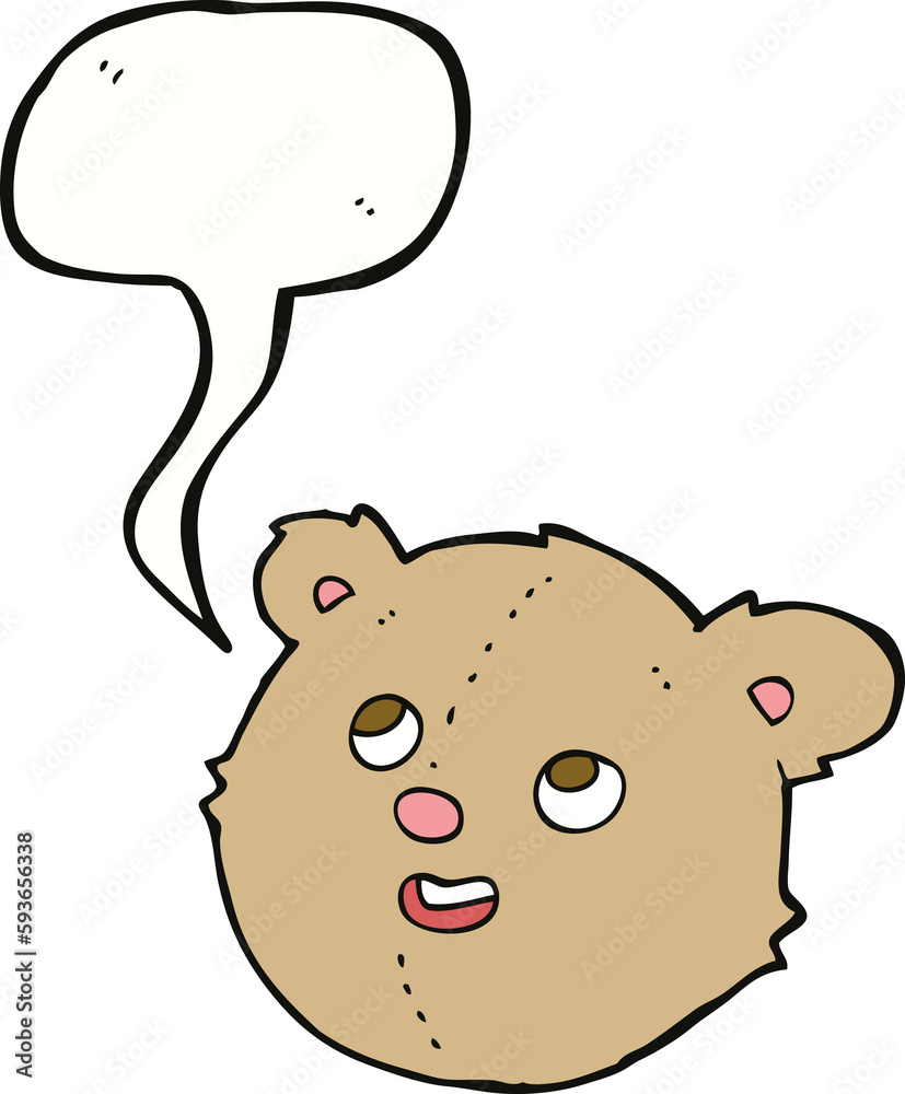cartoon teddy bear head with speech bubble cartoon teddy bear head with speech bubble