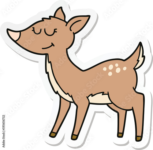 sticker of a cartoon deer