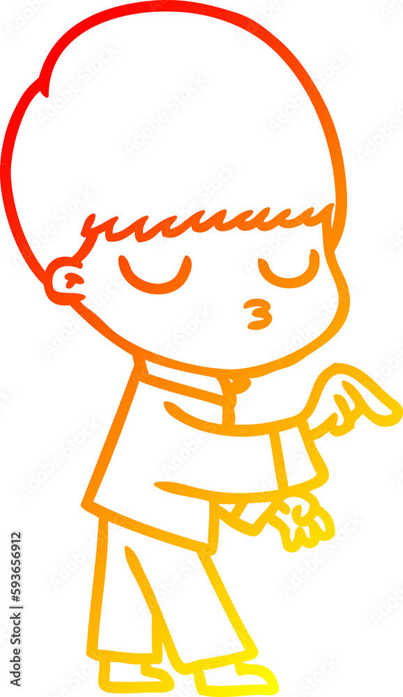 warm gradient line drawing cartoon calm boy warm gradient line drawing cartoon calm boy