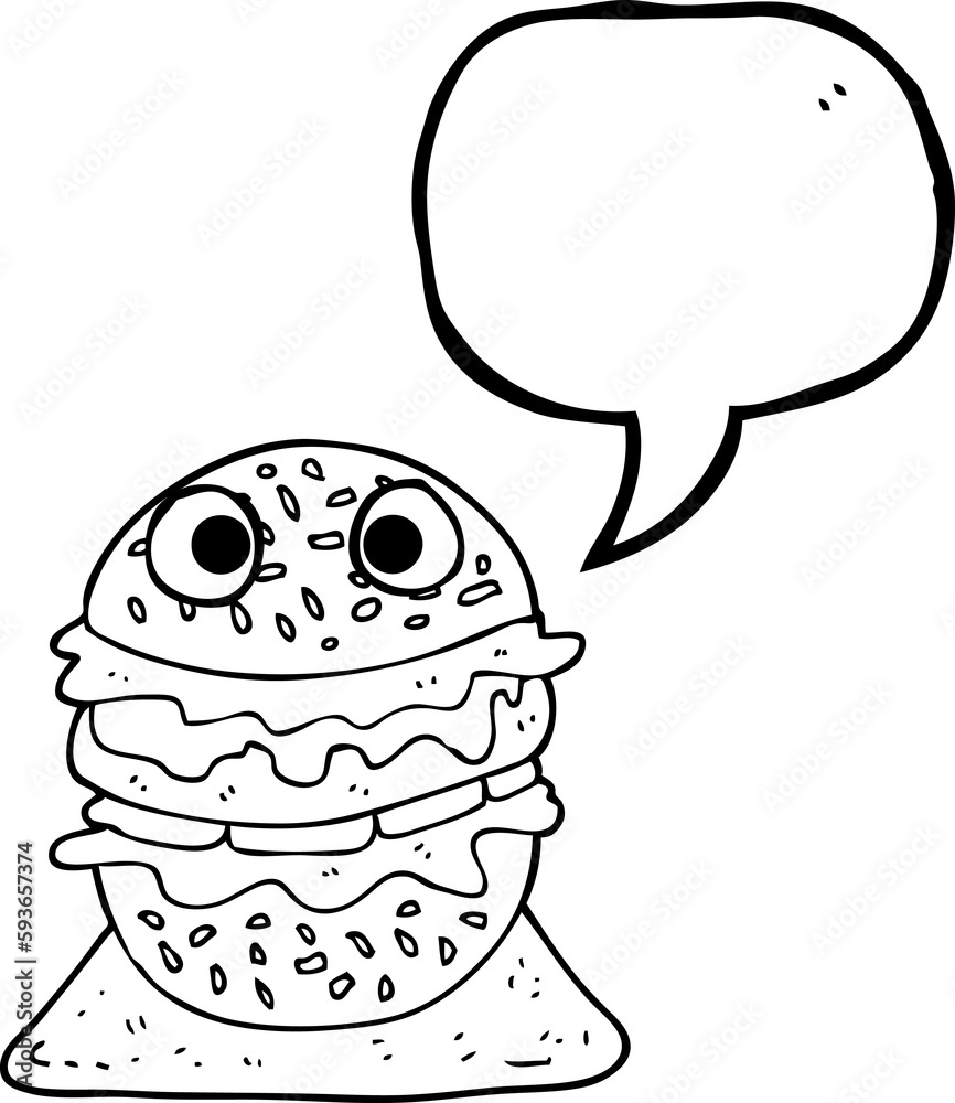 speech bubble cartoon tasty burger speech bubble cartoon tasty burger