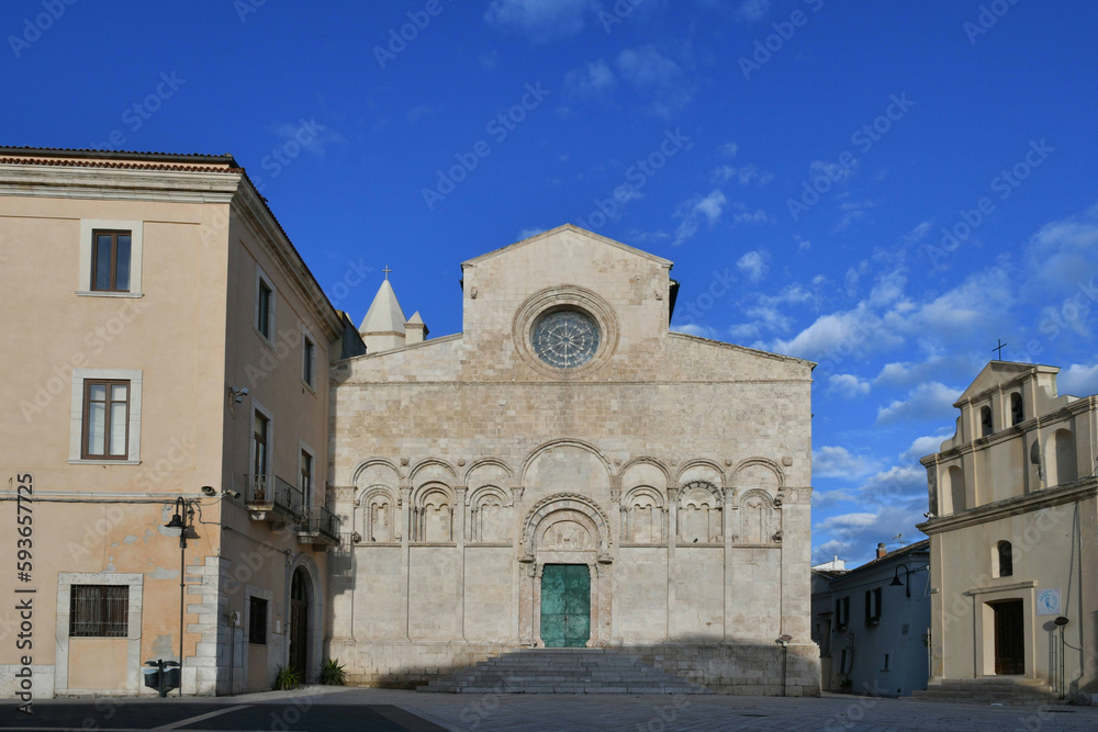 Facade of the cathedral of Termoli, a medieval town in the province of Campobasso in Italy.
