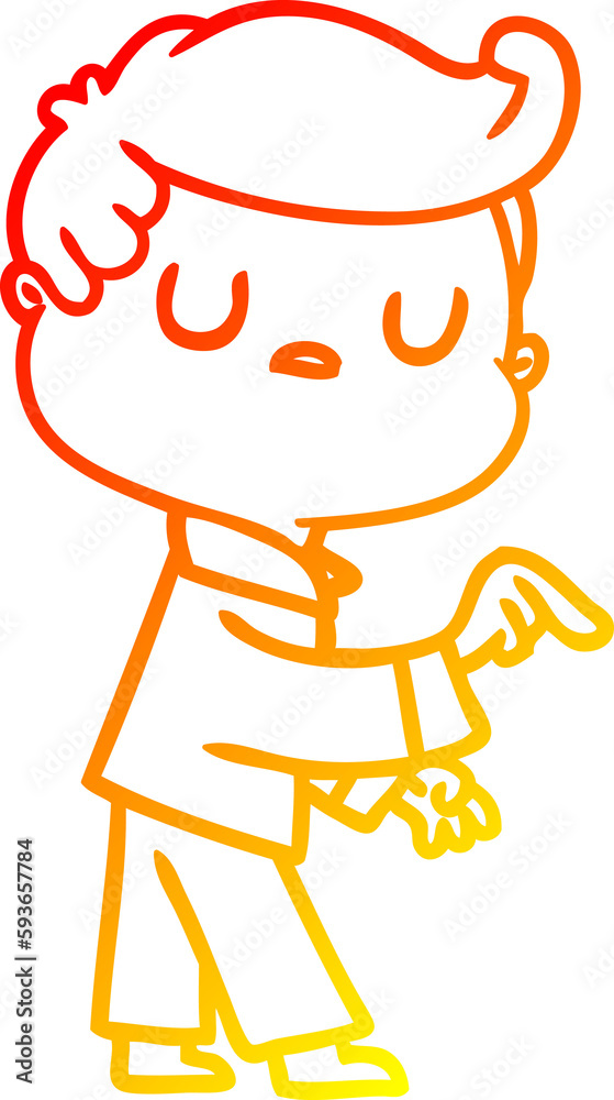 warm gradient line drawing cartoon aloof man pointing finger warm gradient line drawing cartoon aloof man pointing finger