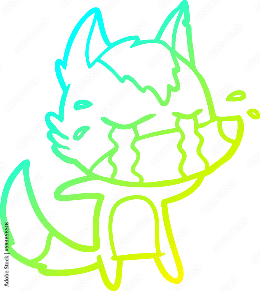 cold gradient line drawing cartoon crying wolf cold gradient line drawing cartoon crying wolf