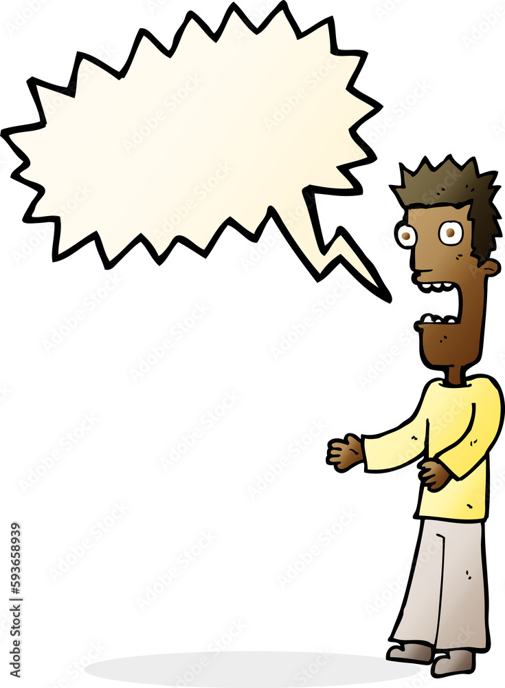 cartoon man freaking out with speech bubble cartoon man freaking out with speech bubble