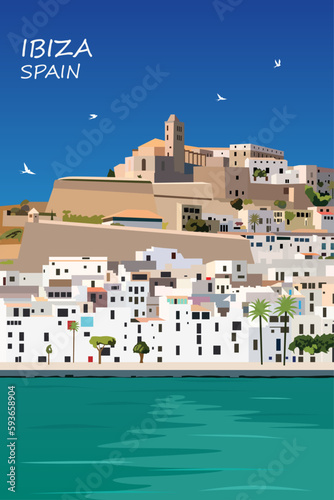 Ibiza Spain travel poster