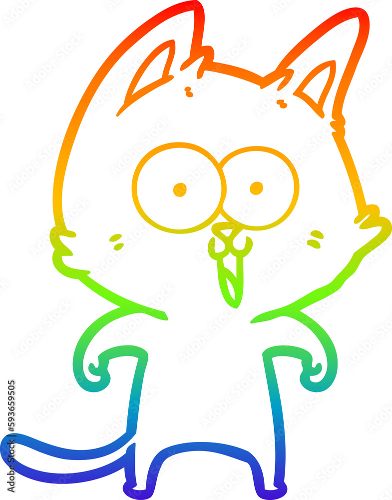 rainbow gradient line drawing funny cartoon cat rainbow gradient line drawing funny cartoon cat