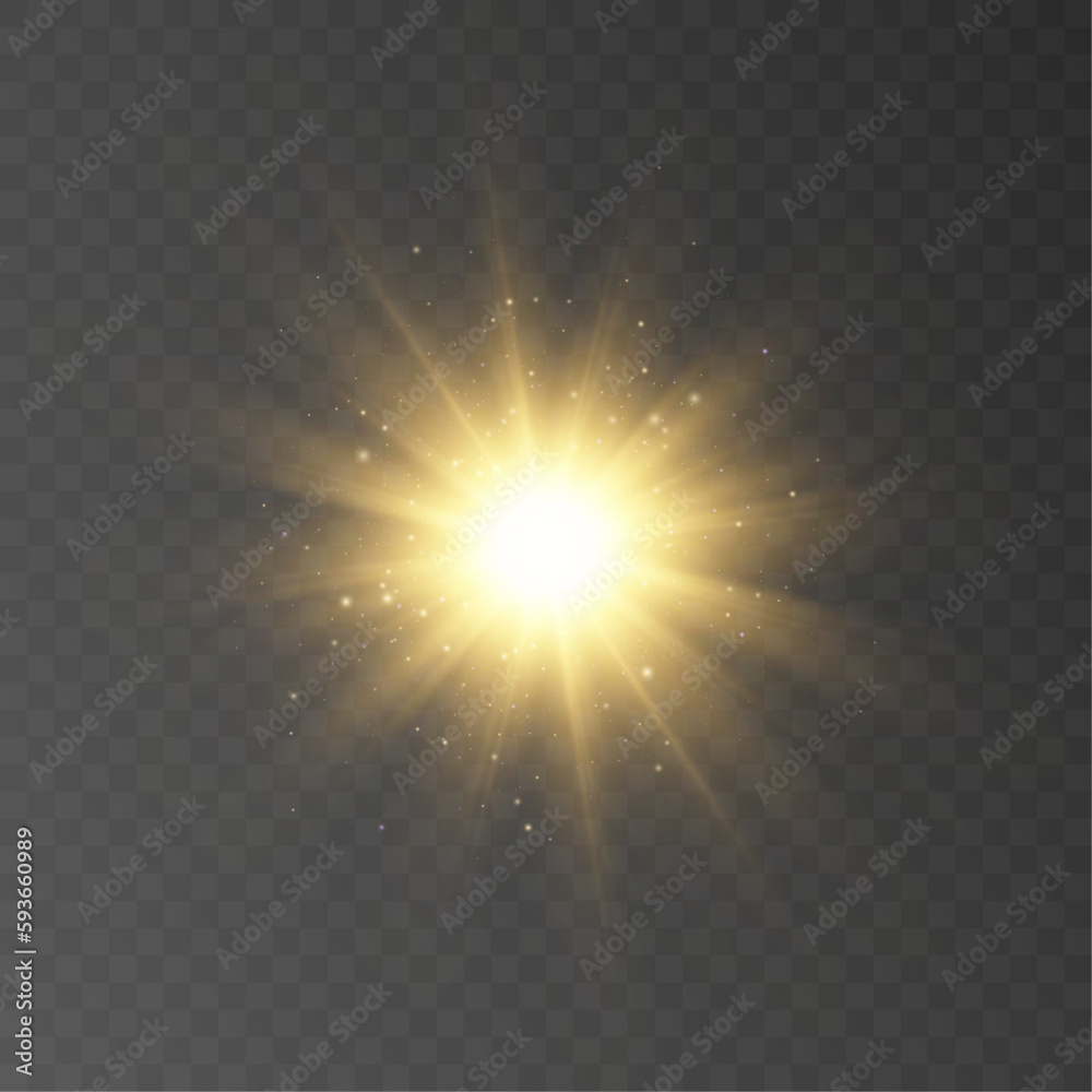 Bright sun with shimmering highlights on a transparent background. vector gradient Bright sun with shimmering highlights on a transparent background. vector gradient