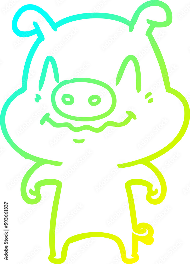 cold gradient line drawing nervous cartoon pig cold gradient line drawing nervous cartoon pig