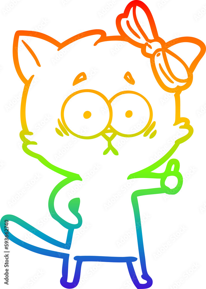 rainbow gradient line drawing cartoon cat rainbow gradient line drawing cartoon cat
