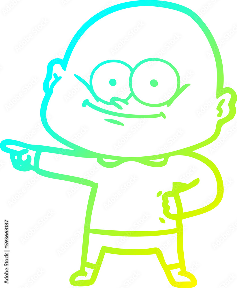cold gradient line drawing cartoon bald man staring cold gradient line drawing cartoon bald man staring