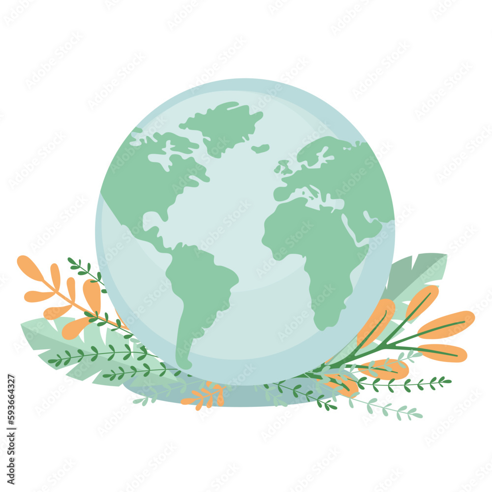 Vector flat planet Earth.  Flat design vector illustration for web banner, web and mobile, infographics. Vector icon isolated on background