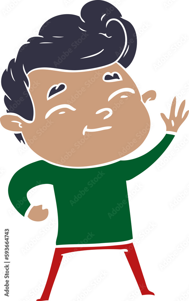 happy flat color style cartoon man happy flat color style cartoon man