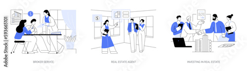 Real estate business abstract concept vector illustrations.