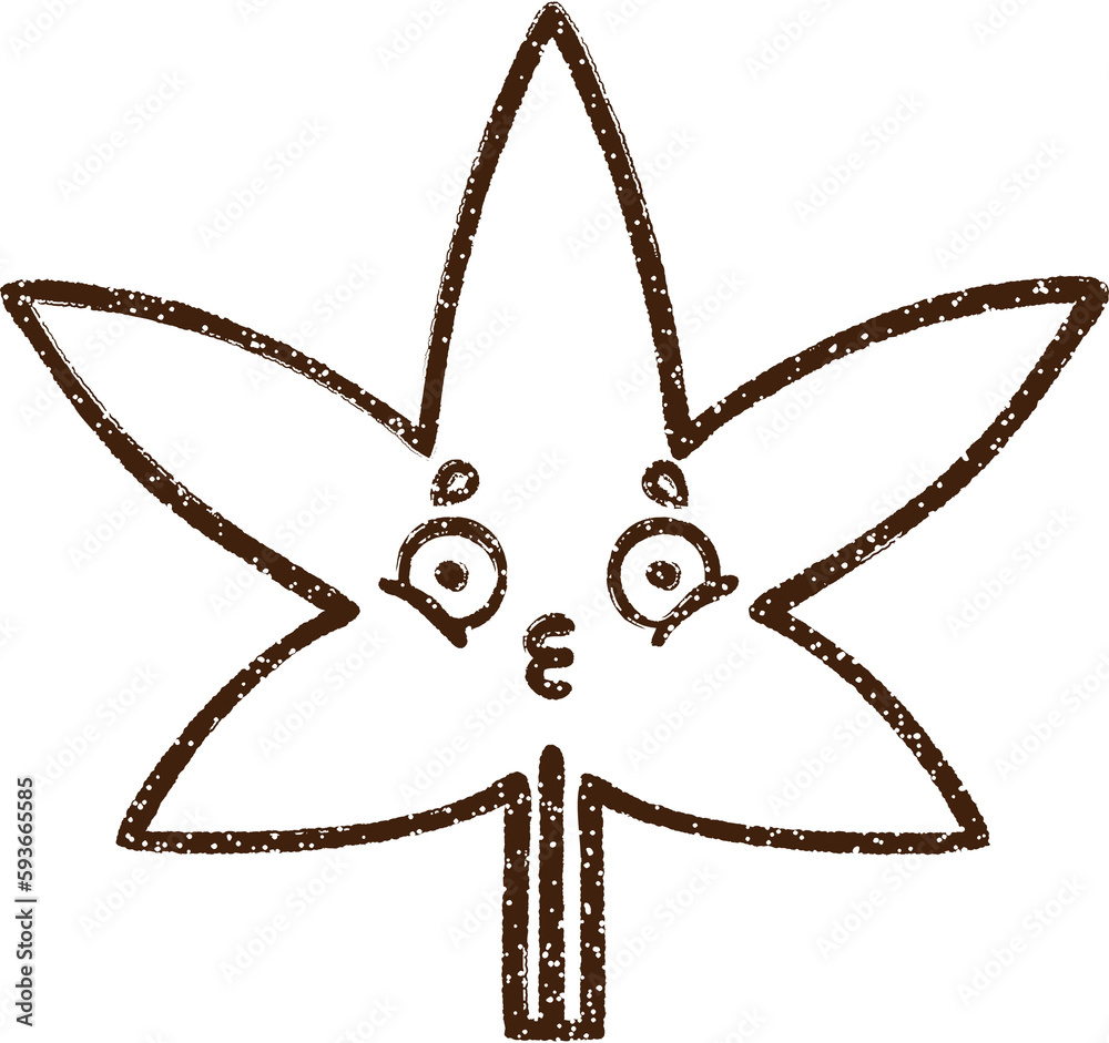 Fototapeta premium Cannabis Leaf Charcoal Drawing