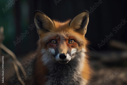 beautiful red fox looking at the camera. © Giovanna