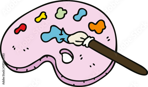Slika na platnu quirky hand drawn cartoon art pallette