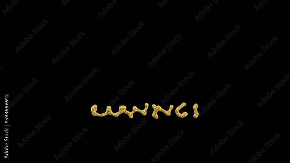 Animated melted golden word Earnings reverting to solid three dimensional text. Transparent background. Animated melted golden word Earnings reverting to solid three dimensional text. Transparent background.