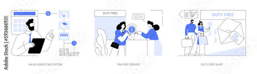 VAT system abstract concept vector illustrations.