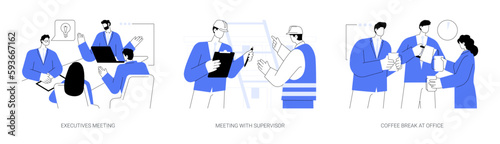 Office life abstract concept vector illustrations.