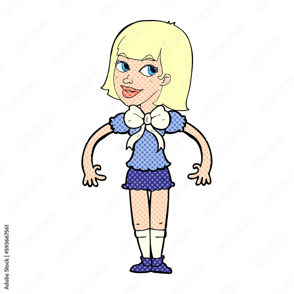 cartoon woman wearing a big bow tie cartoon woman wearing a big bow tie