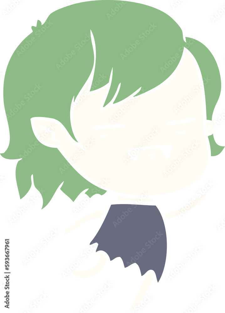 flat color style cartoon undead vampire girl flat color style cartoon undead vampire girl