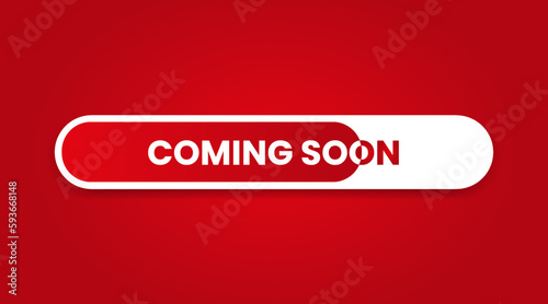Modern coming soon bar banner icon. Work in progress symbol. Flat simple web label element.