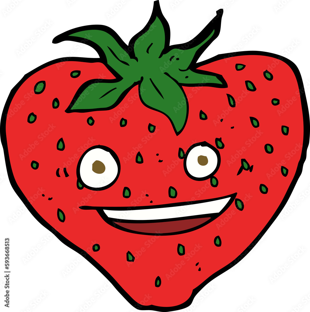 Obraz premium cartoon strawberry
