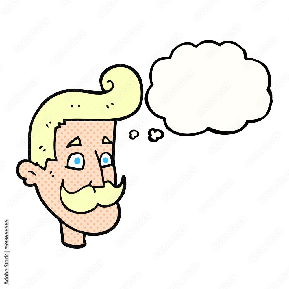 thought bubble cartoon man with mustache thought bubble cartoon man with mustache