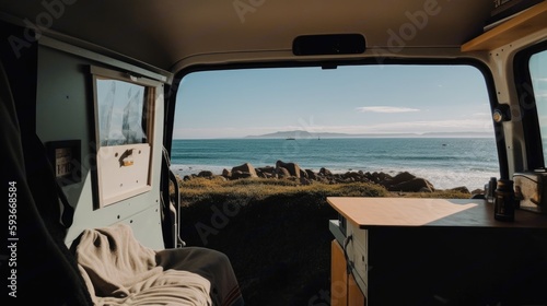 View from the camper van Generative AI