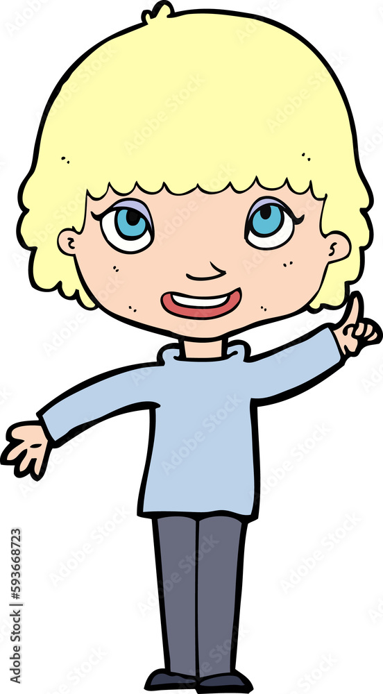 cartoon woman with idea cartoon woman with idea