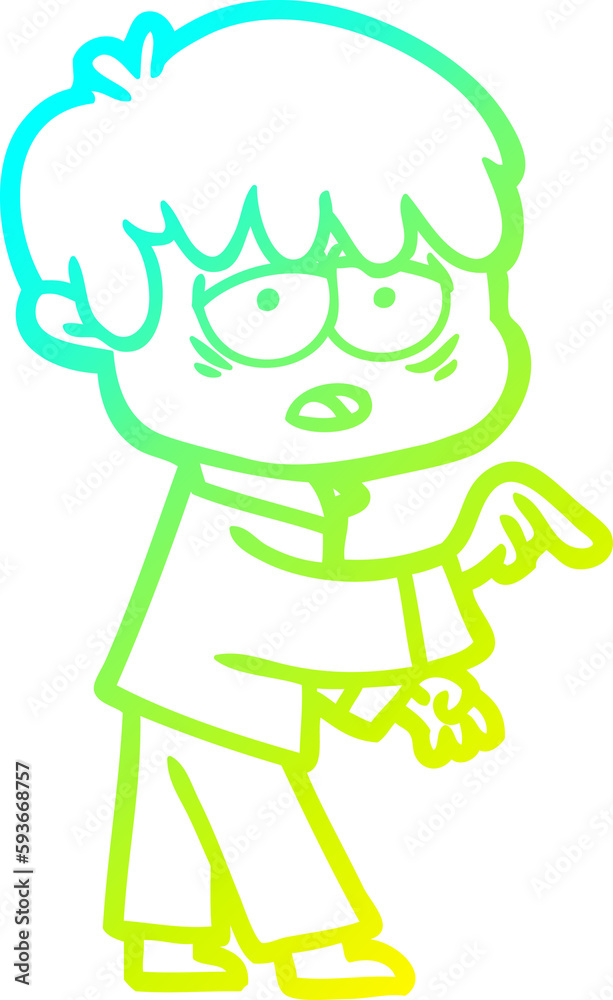 cold gradient line drawing cartoon exhausted boy cold gradient line drawing cartoon exhausted boy