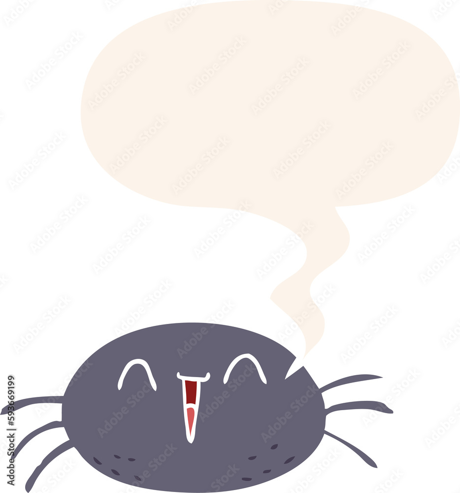 cartoon halloween spider and speech bubble in retro style cartoon halloween spider and speech bubble in retro style