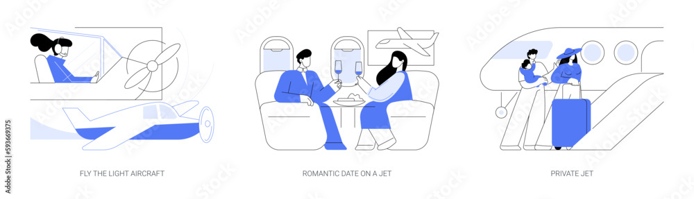 Personal air transport abstract concept vector illustrations. Personal air transport abstract concept vector illustrations.
